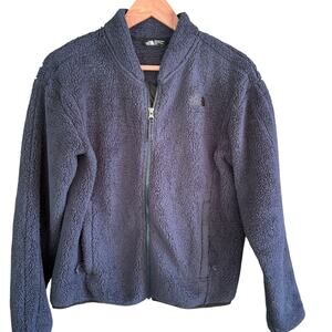North Face Womens Oso Bomber Fleece Zip Up Jacket M Blue Polartec TNF Camp Hike